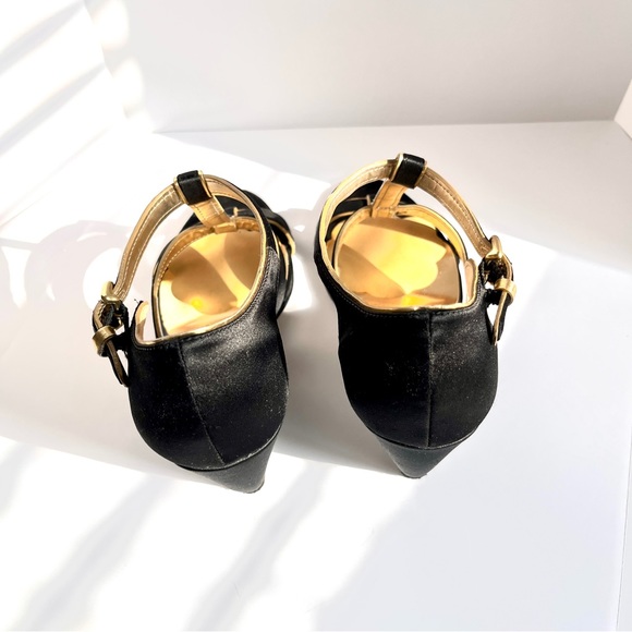 Coach Satin Wedge T-Strap Sandals “Trixy” - Picture 3 of 6